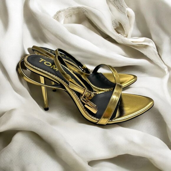 Tom Ford Gold Heels - Picture 4 of 8